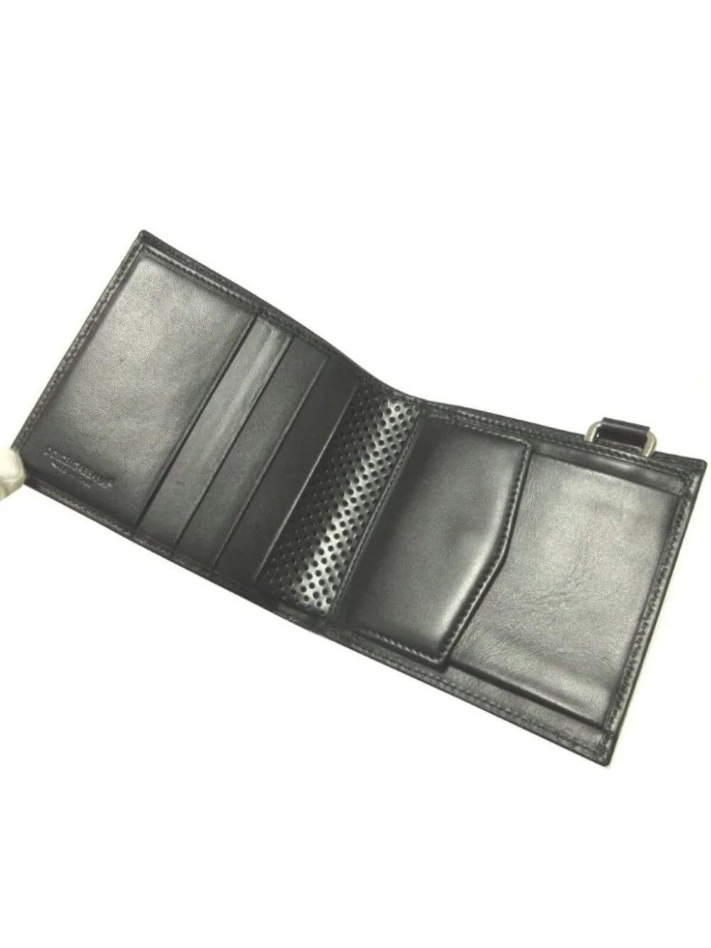 Dolce & Gabbana Perforated Leather Black Bifold Wallet &